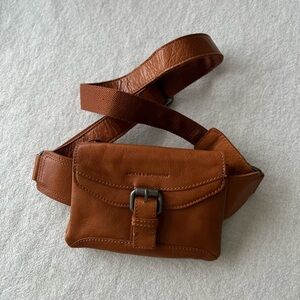 NWOT Spikes & Sparrow Brown Leather Fanny Pack Purse Belt Bag